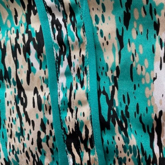 Liz Clairborne Teal/Beige Multi Pattern Sleeveless Top Size XL - Picture 5 of 11